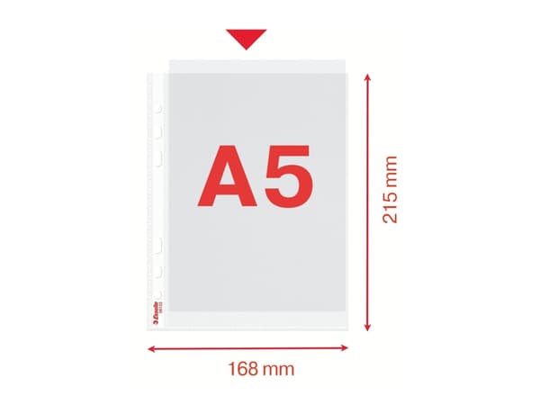 Plastlommer A5 Esselte 56123 0,075mm m/præg - (100 stk.)