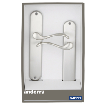 Gamma deurkruk set Andorra ovaal blind schild RVS look messing