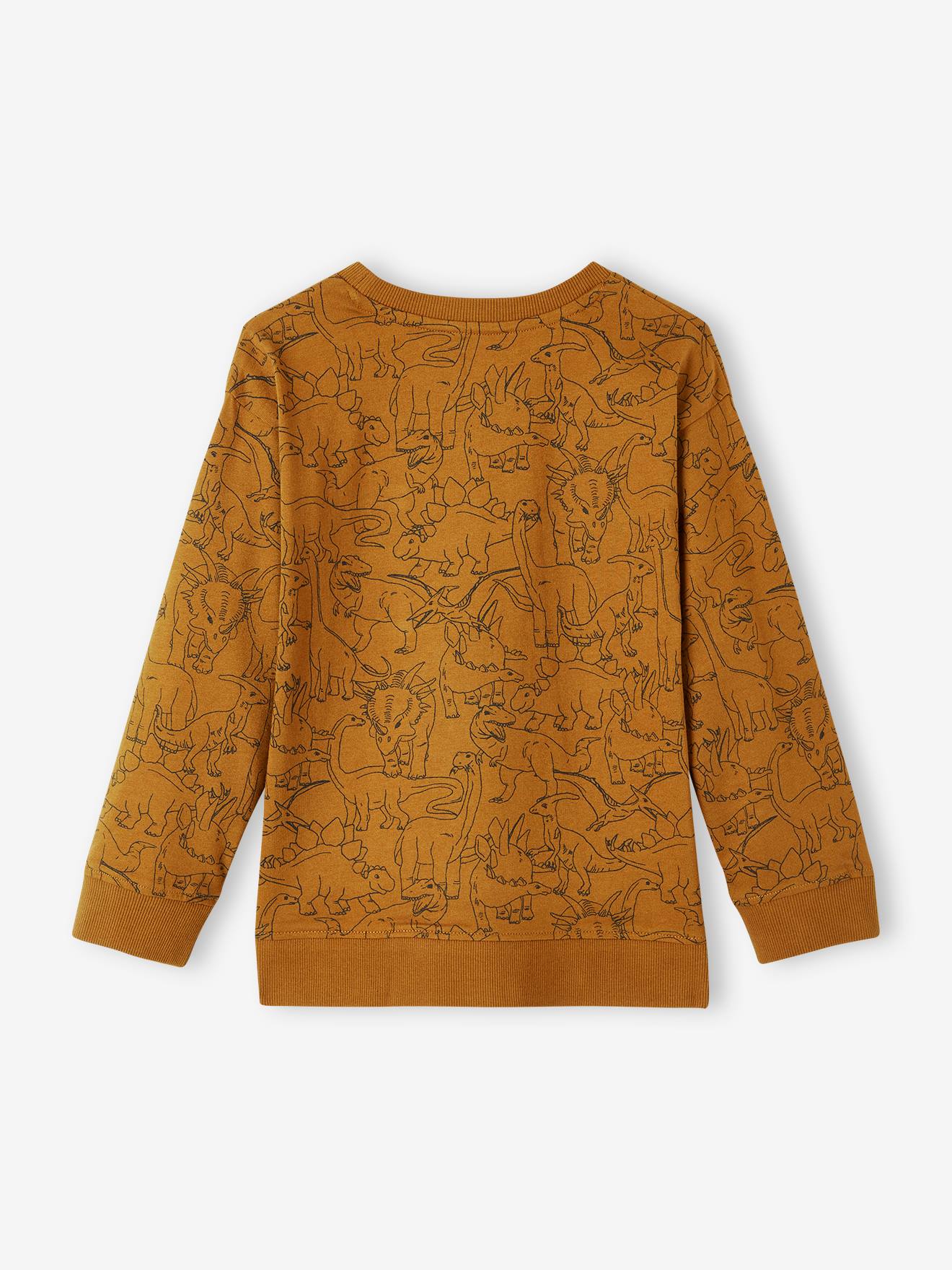 Camiseta infantil estilo moletom com estampa ocre
