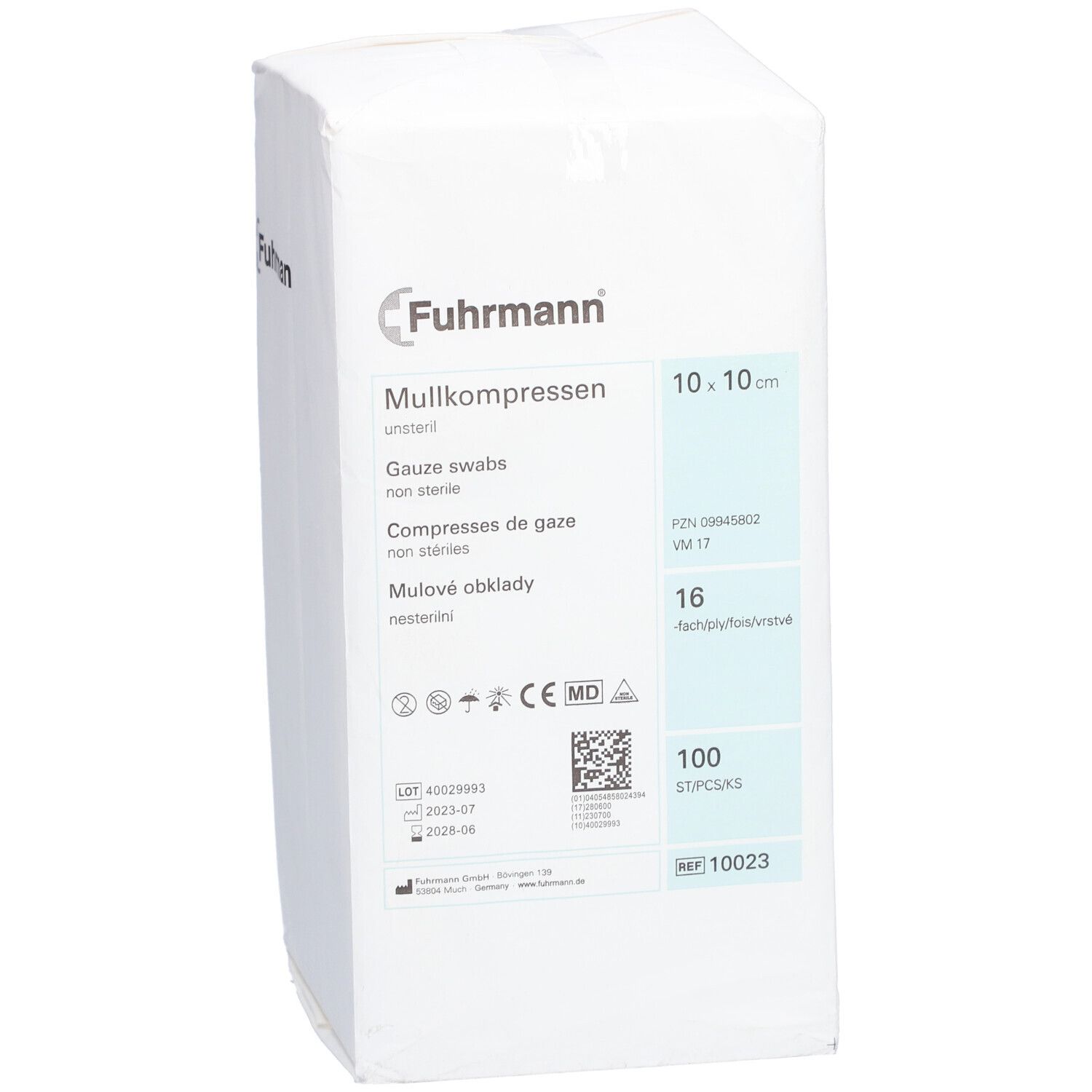MULLKOMPRESSEN 10x10 cm unsteril 16fach