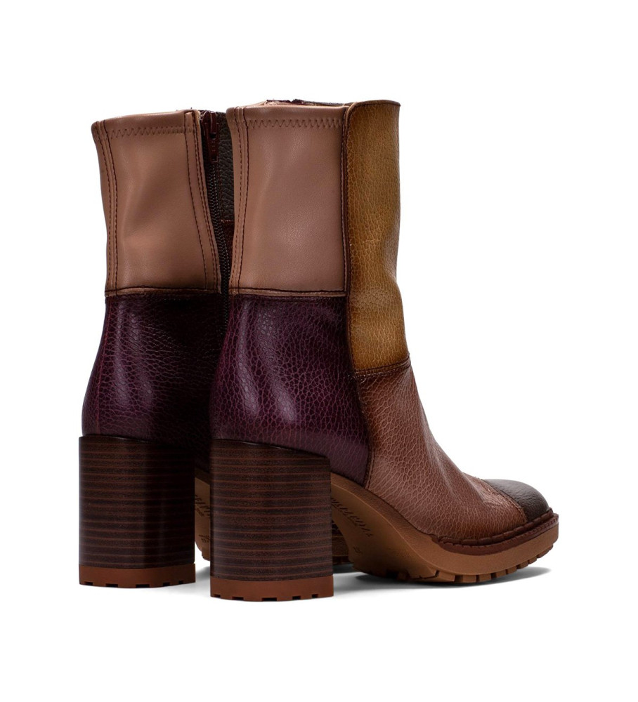 Botas de cano curto Hispanitas Michelle em couro marrom - Salto de 7 cm -