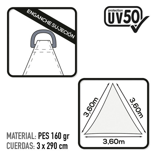 Toldo Sombreo Active Garden Triangular Uv50 C