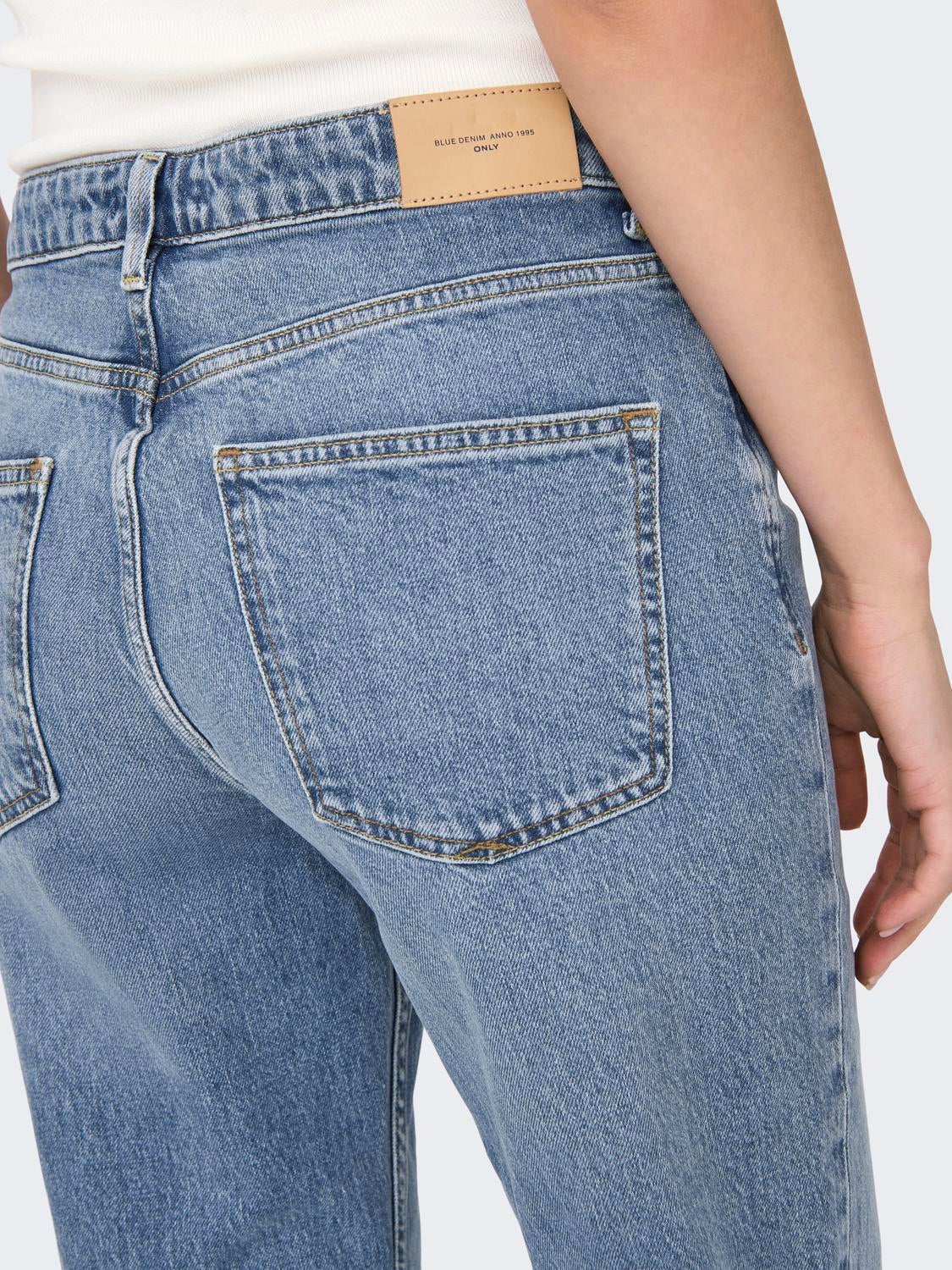 ONLSTORMY Hohe Taille Slim Fit Jeans Light Blue Denim