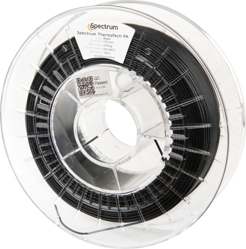 Spectrum  ThermaTech PA Black, 1,75 mm / 750 g    High Performance Filament für hitzebeständige Anwendungen in Black