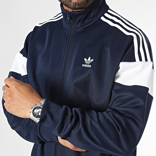 Veste Zippée A Bandes Cutline IM4517 Bleu Marine