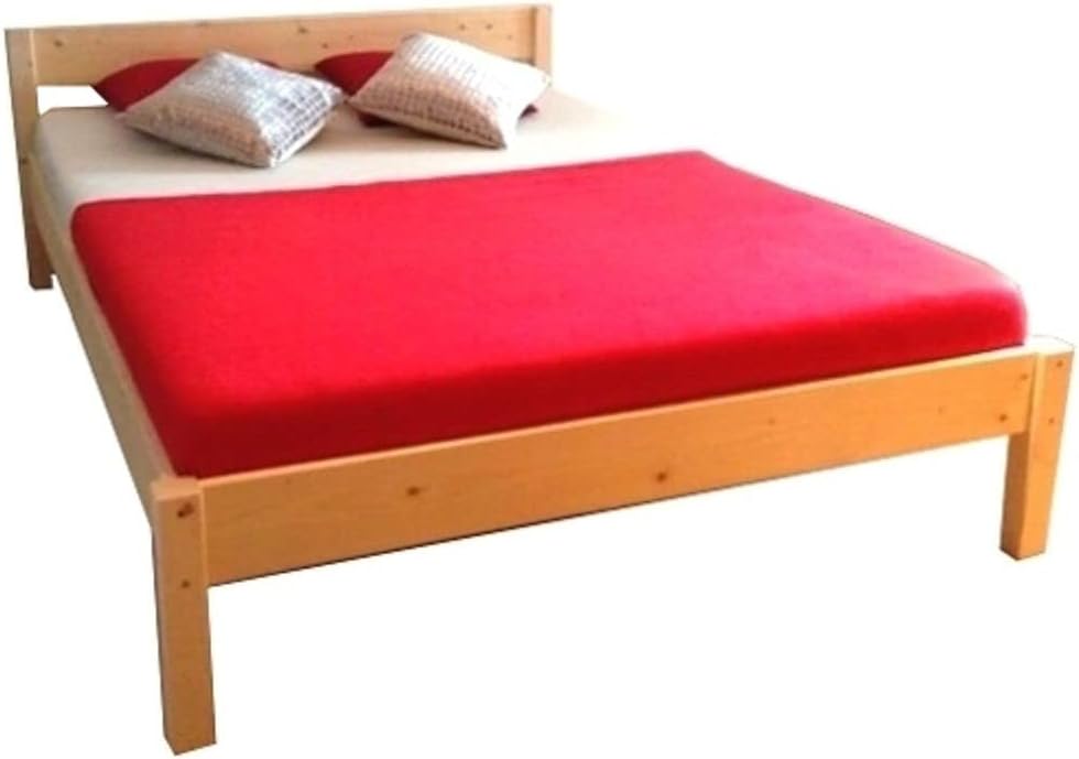 Bett mit Kopfteil 140x200 cm Massivholzbett 140cm Holzbett Holz massiv Bettgestell H67-37 (140 x 200)