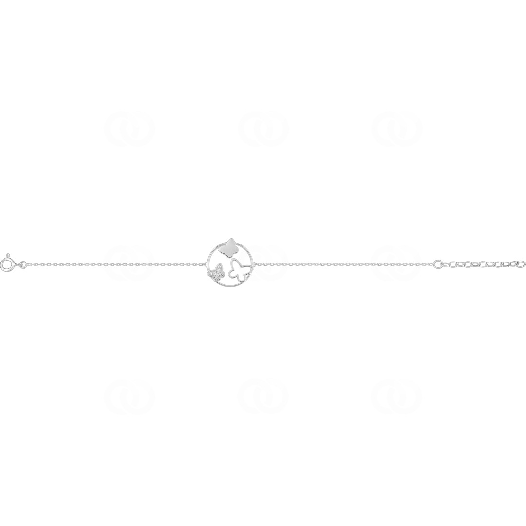 Armband 925 Silber rhodiniert Schmetterlinge mit Zirkonia 19cm