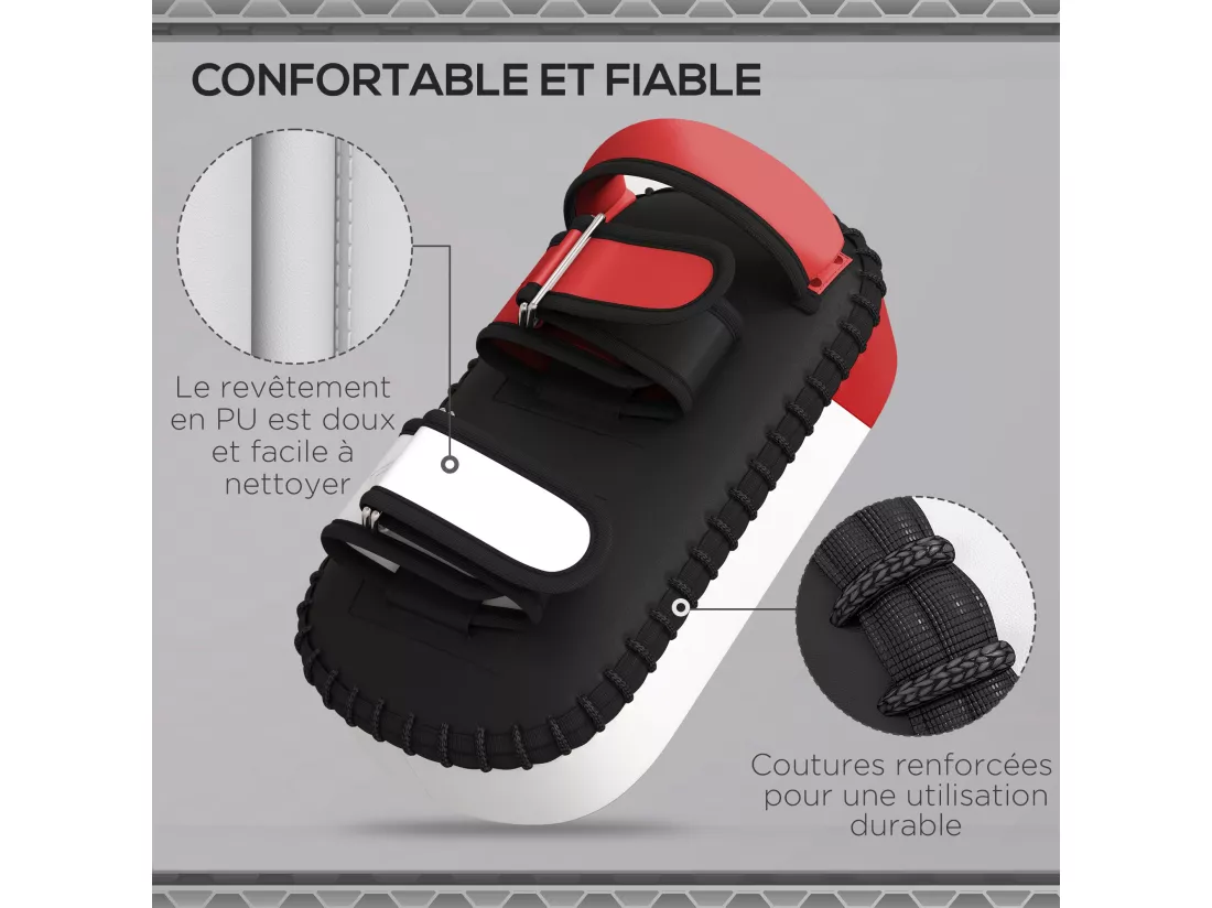 Bouclier de frappe coussin PAO de boxe Muay Thai Karaté Taekwondo Kickboxing