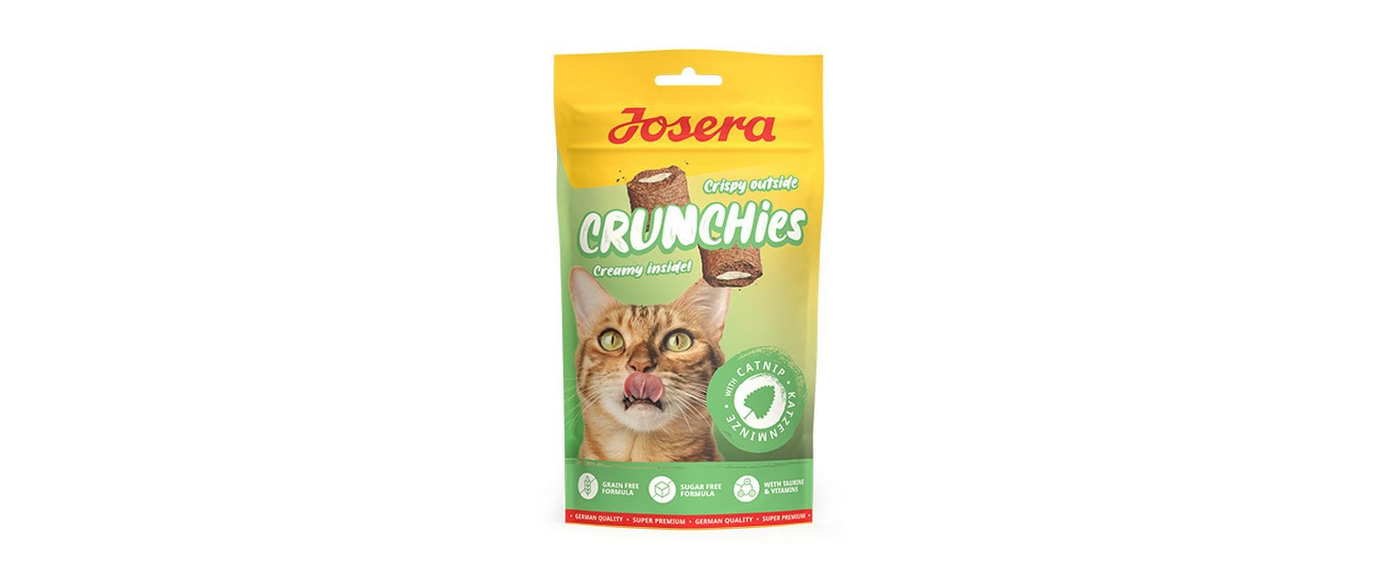 Katzen-Snack Crunchies with Catnip, 60 gKnuspriger Katzen-Snack mit cremigem Kern