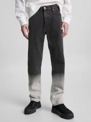 Calça jeans preta Ethan Relaxed Straight Fade-Out