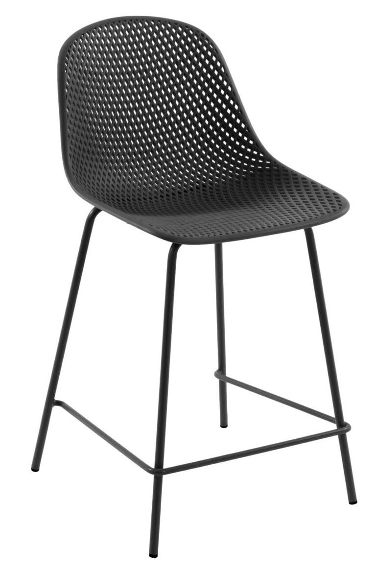 Kave Home Outdoor Barstuhl QUINBY 4er Set 65 cm schwarz