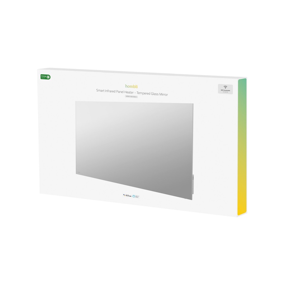 Hombli - Smart IR glas varmepanel 600W, spejl (600w)
