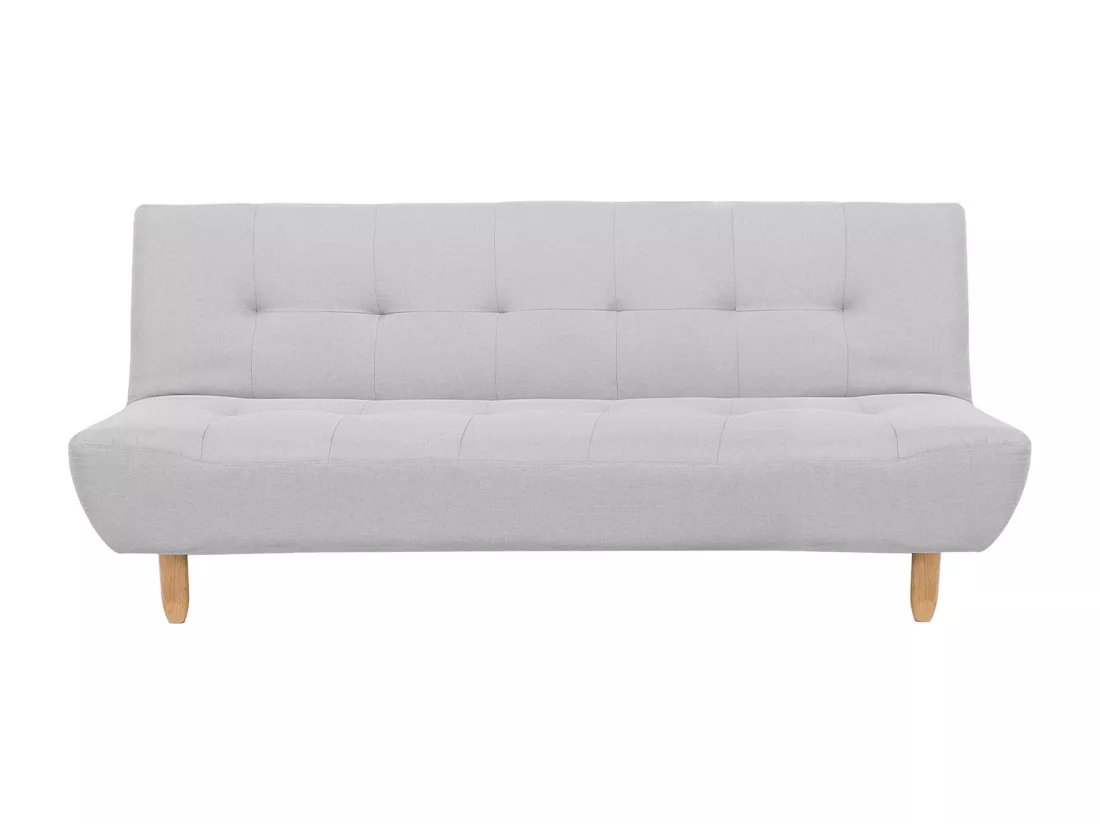 Canapé convertible 3 places en tissu gris clair ALSTEN