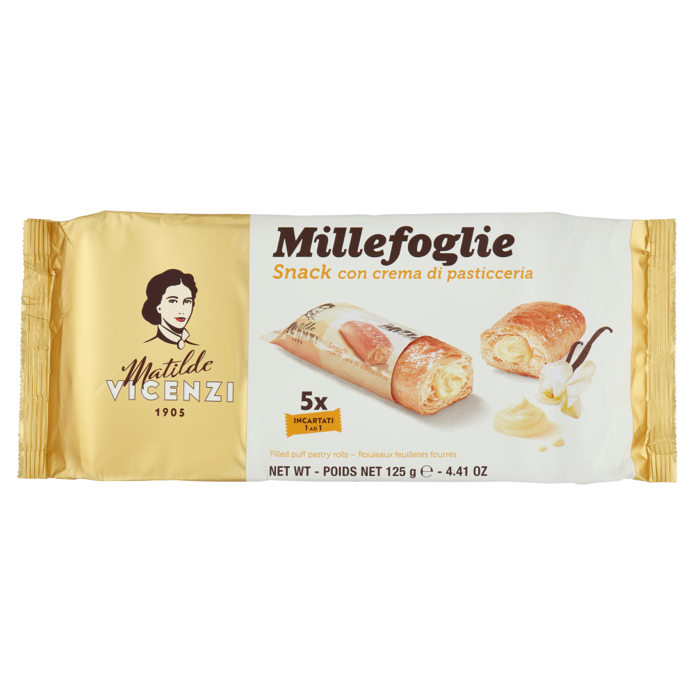 Matilde Vicenzi Millefoglie Snack con Crema 125g MHD:30.9.25