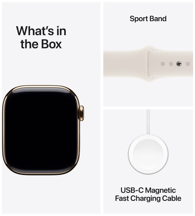 Apple Watch S10 46mm GPS+Cel (Gold Titanium/Starlight sportsrem) S/M