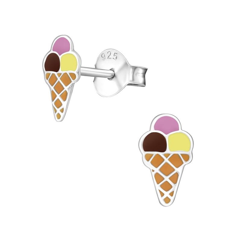 Boucle d'oreille glace en argent 925/1000