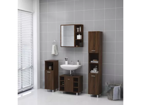 Armoire à miroir de salle de bain Chêne marron 62,5x20,5x64 cm