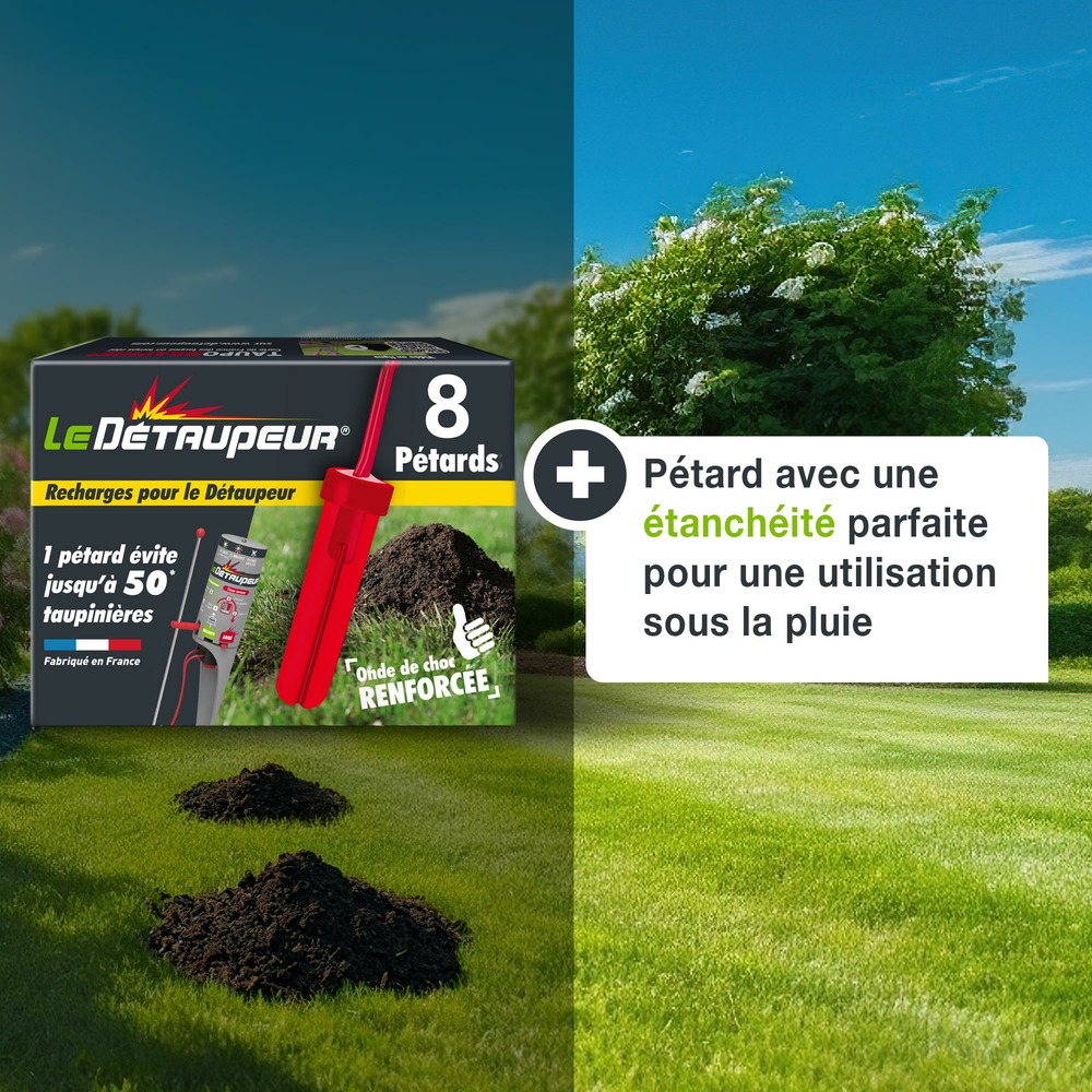 Recharge pièges anti taupes et rats taupiers | 6 recharges de 8 pétard
