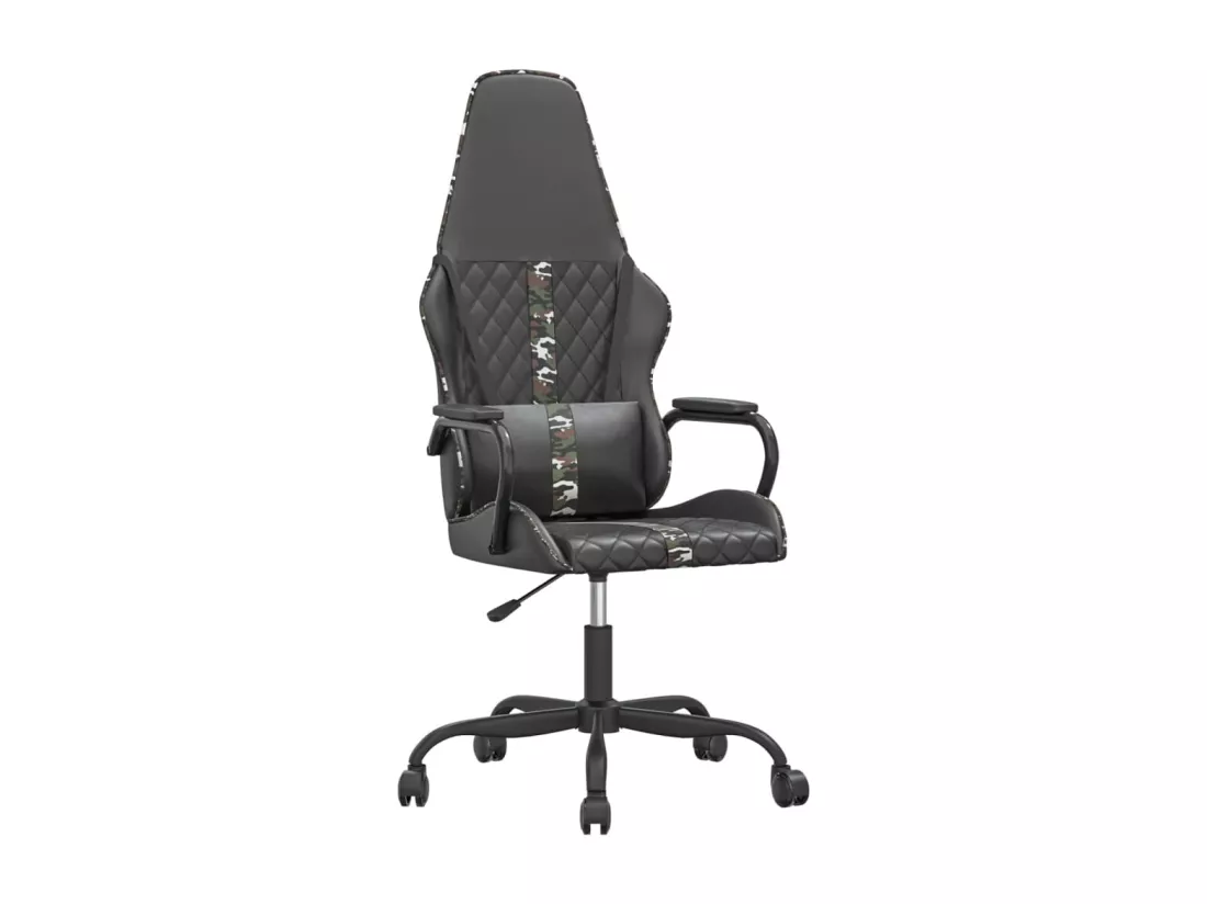 Chaise de jeu Noir et camouflage Similicuir