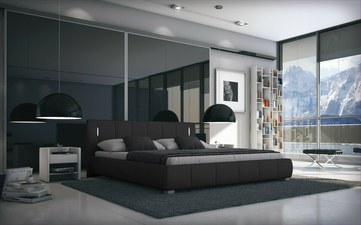 Sedex Bett Luna 180x200cm schwarz mit LED Beleuchtung
