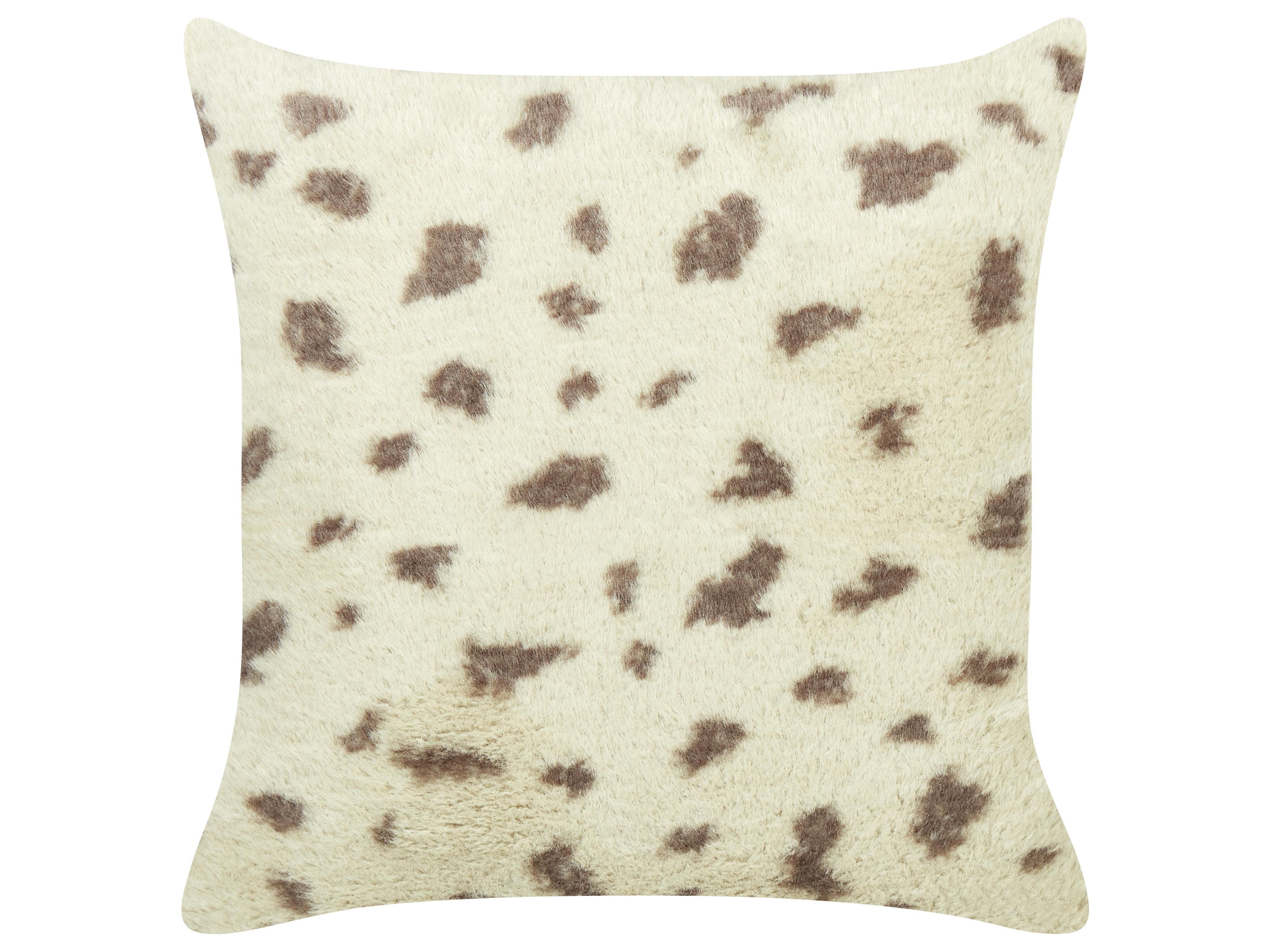Set van 2 sierkussens KASRA Nepbont 45 x 45 cm Beige abstract patroon