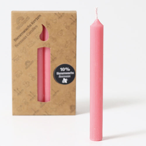 Grimm's 10% bijenwaskaarsjes roze - 12st