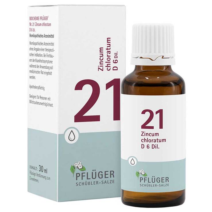 Biochemie Pflüger 21 Zincum chloratum D 6 Tropfen, 30 ml