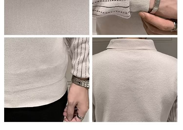 Phoneus - Mock tweedelig gestreept vest met kraag