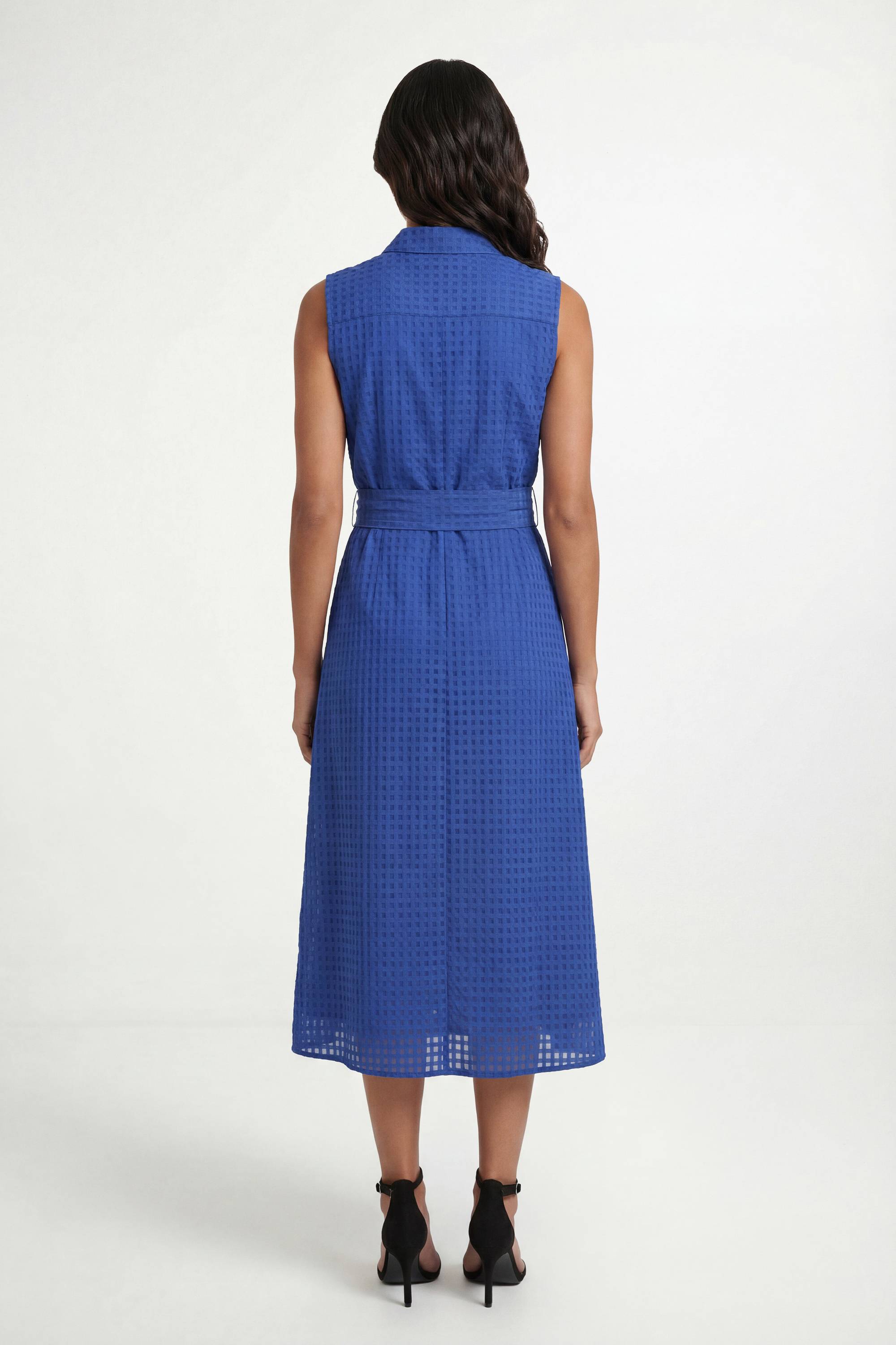 Wallis Robe Chemise Sans Manches En Organza À Carreaux