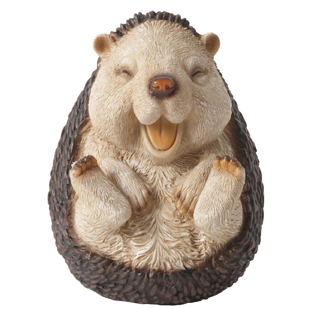Figurine hérisson rieur assis