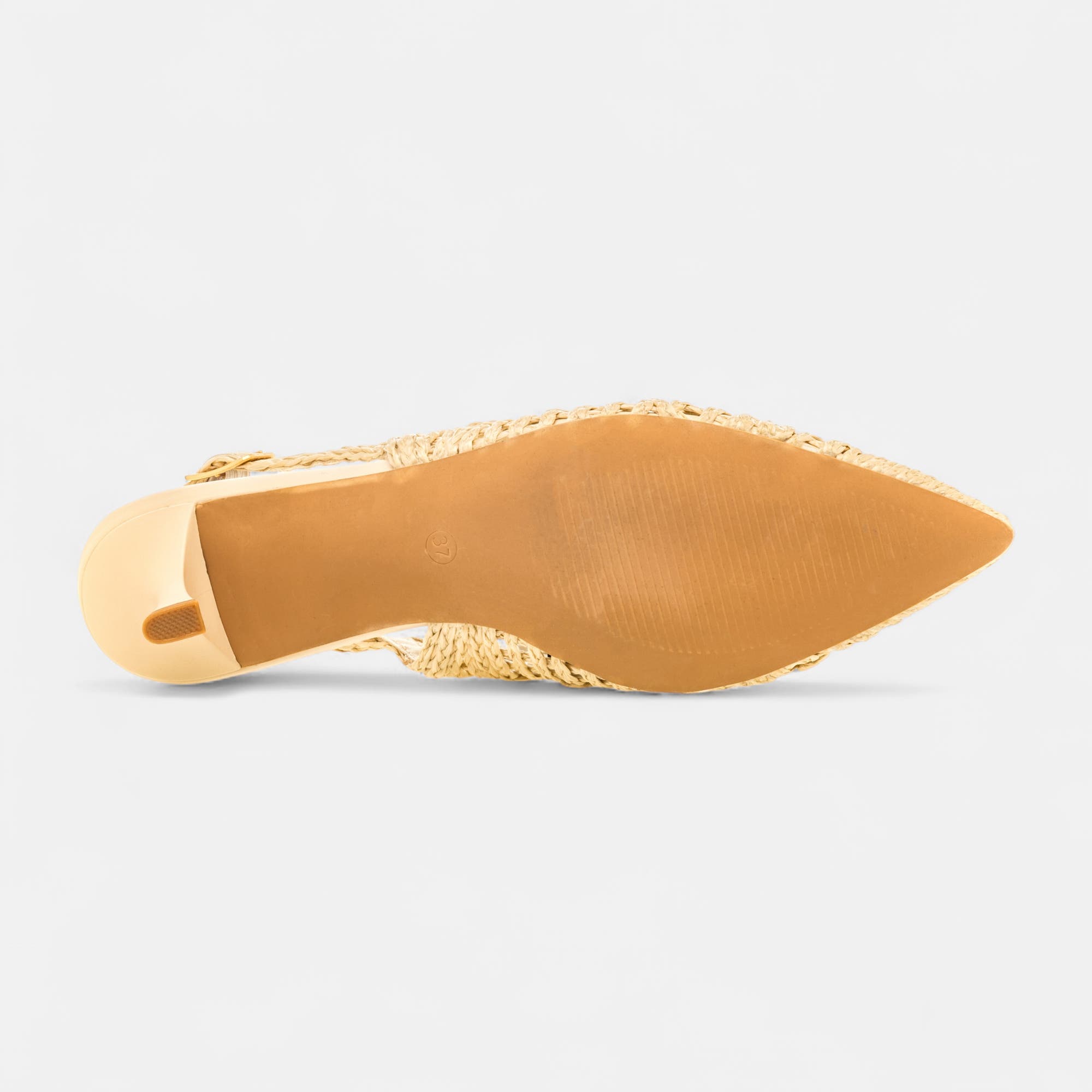 Escarpins avec bride arrière à talon Femme beige