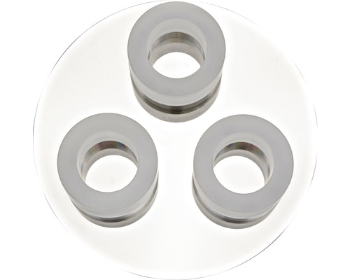 FLAIR LED plafondlamp, 3-lichts, 18W, 3 x 630 lm, 3000 K, Ø 24 cm, Azimech chroom