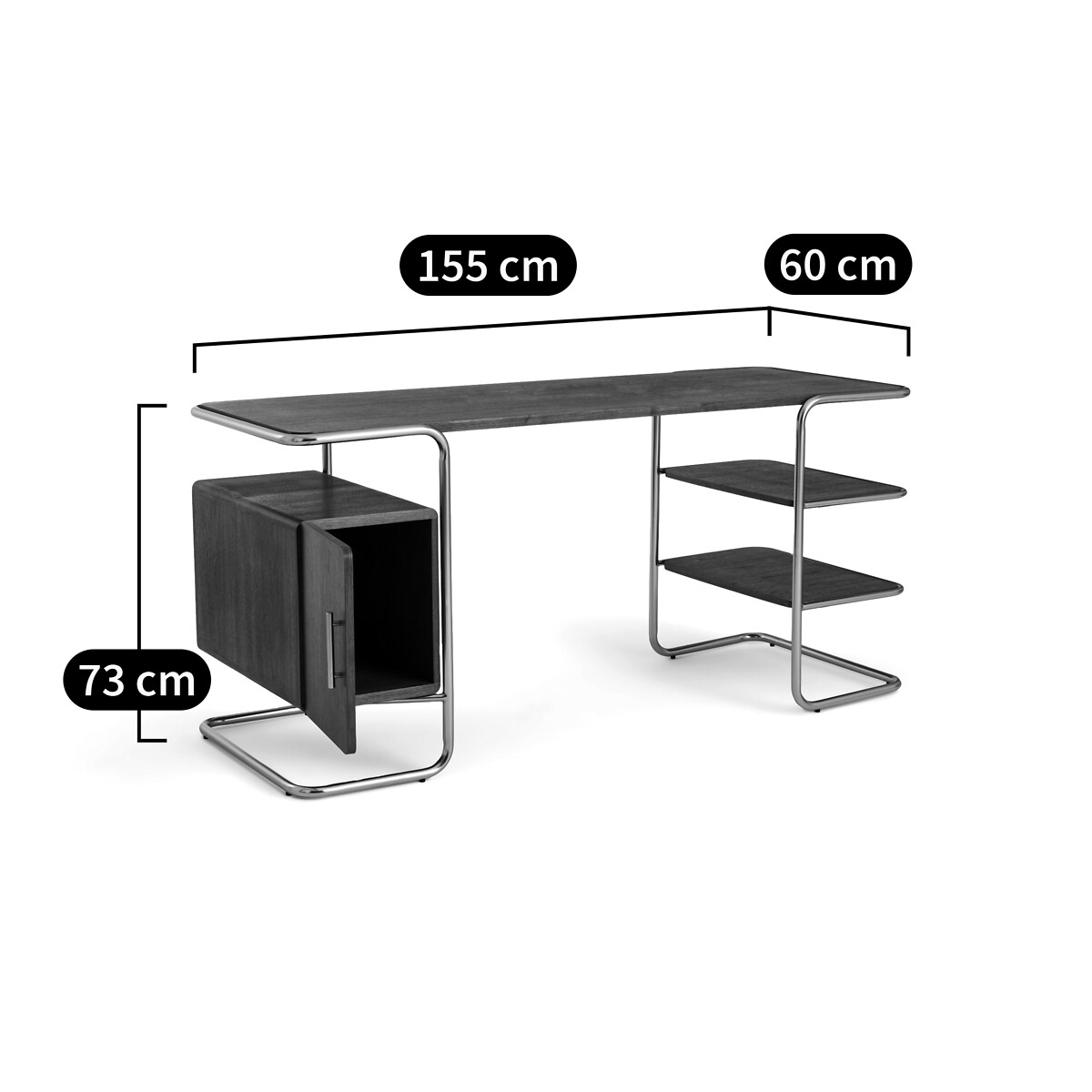 AM.PM<br>Mesa com tubos e folheado de nogueira, Emlyn