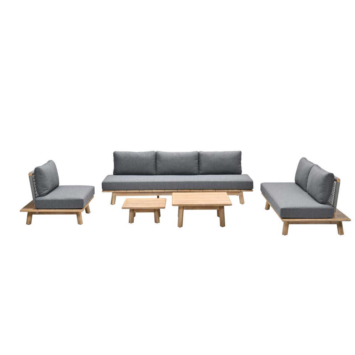 Lunar set van twee bijzettafels - acacia white wash