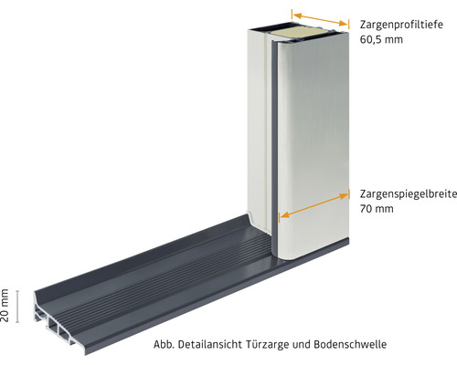 EcoStar ISOPRO IPS 790S voordeur, 1100 x 2100 mm, rechtsdraaiend, RAL 7016 antracietgrijs, inclusief beslagset, RVS-kruk, veiligheidsprofielcilinder met 5 sleutels