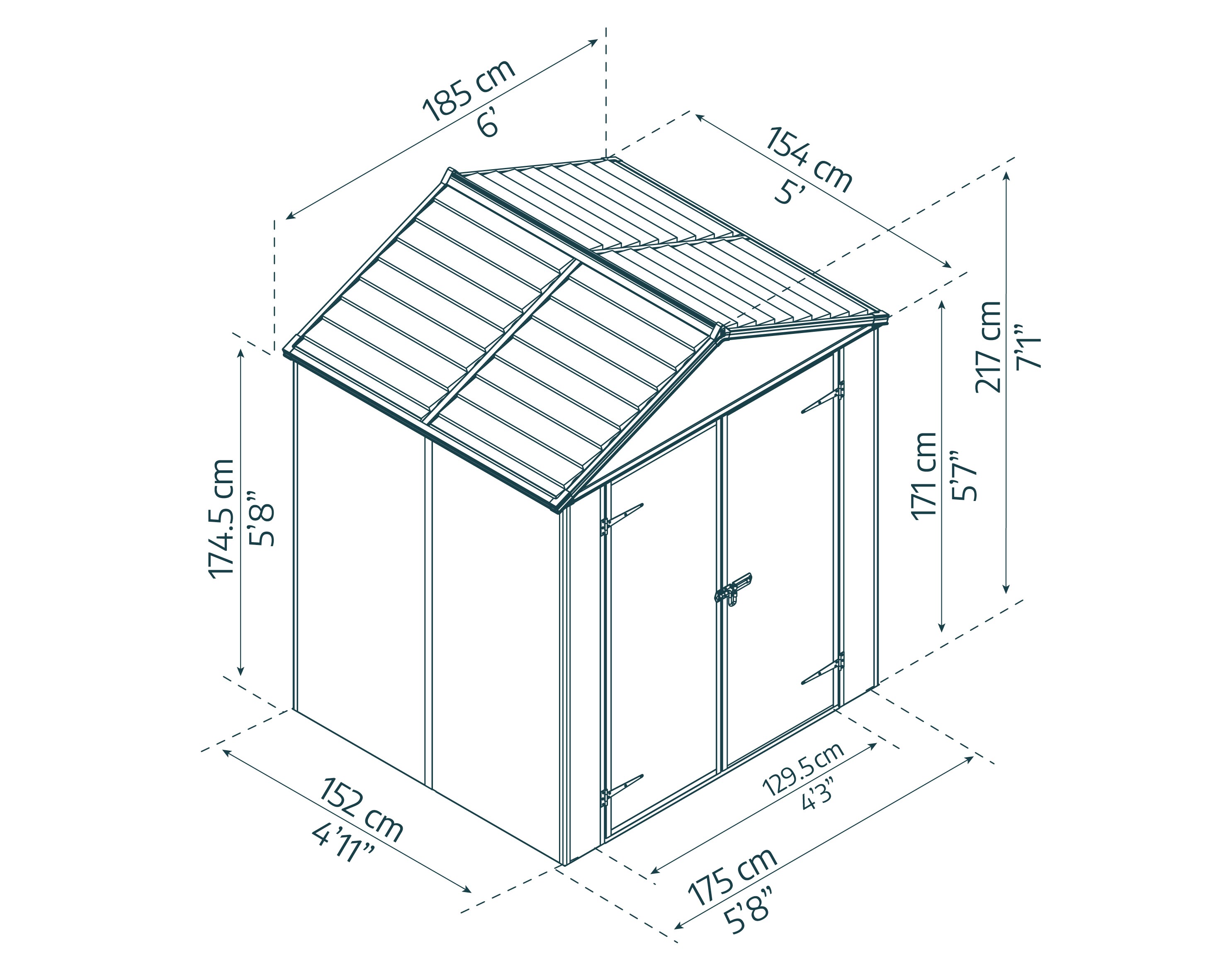 Canopia Rubicon Gerätehaus, anthrazit 154x185x217 in cm
