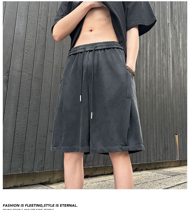 emeisa - Hoge taille effen wijde joggingbroek