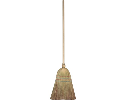 Rijststrobezem met houten steel, 4 rijen