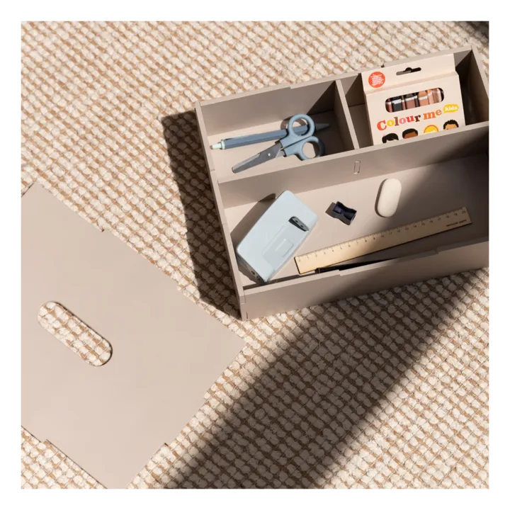 Nofred Boite de rangement avec couvercle en bois | Beige