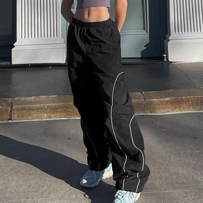 Honet - Lage, losse joggingbroek met wijde pijpen