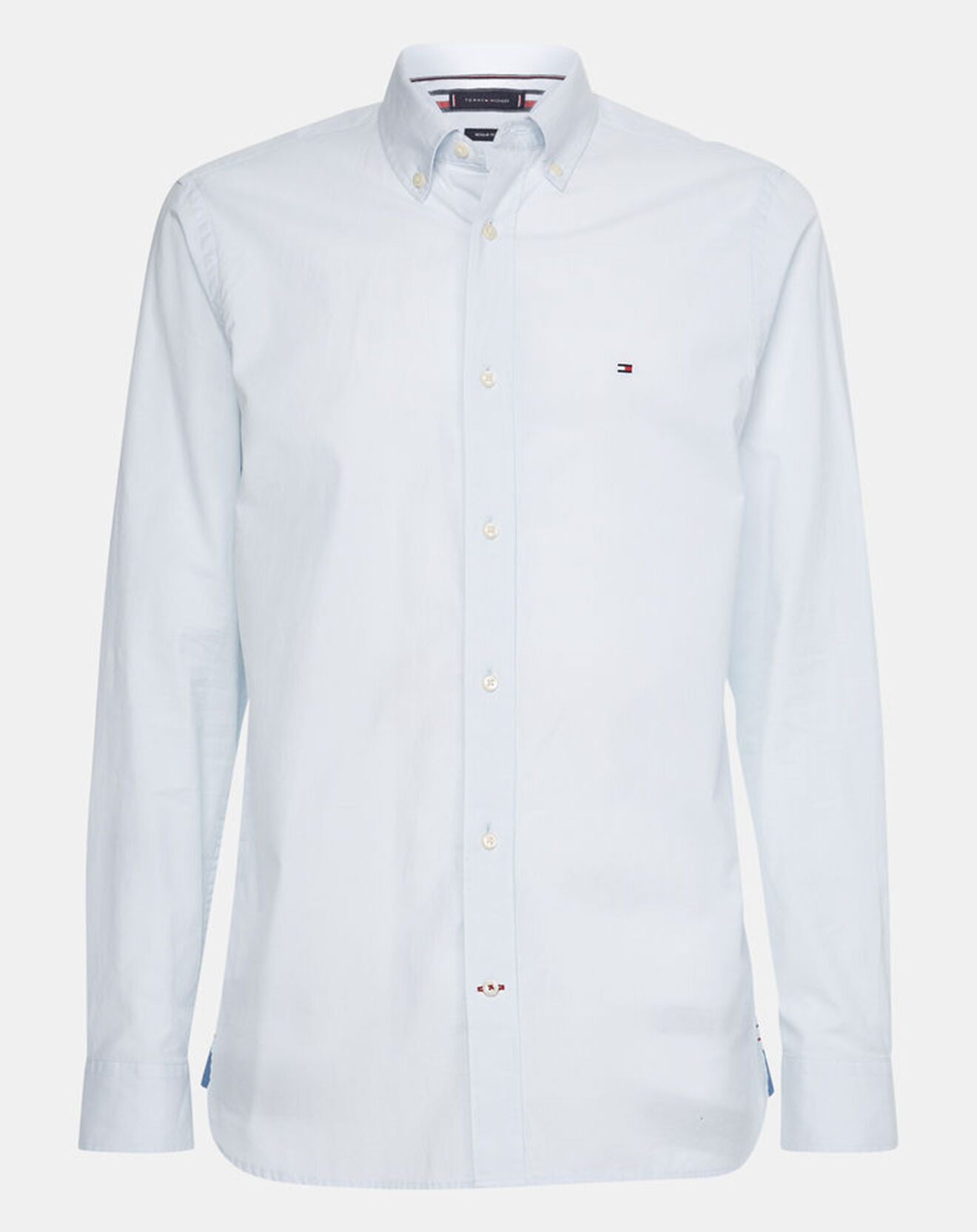 Tommy Hilfiger Chemise droite en Popeline Natural Soft bleu ciel