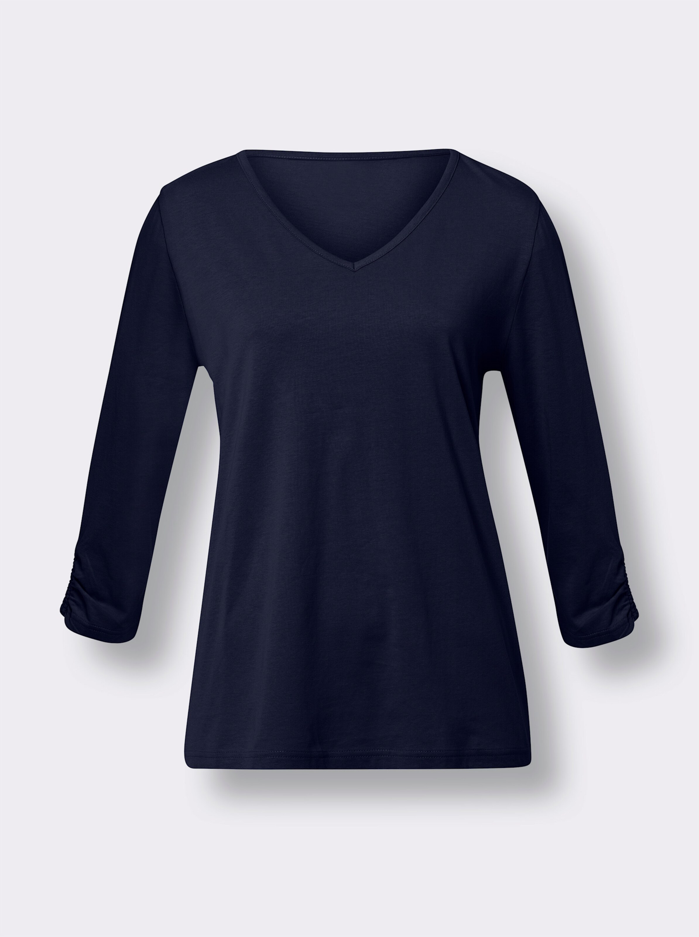 34-Arm-Shirt mit Raffungen