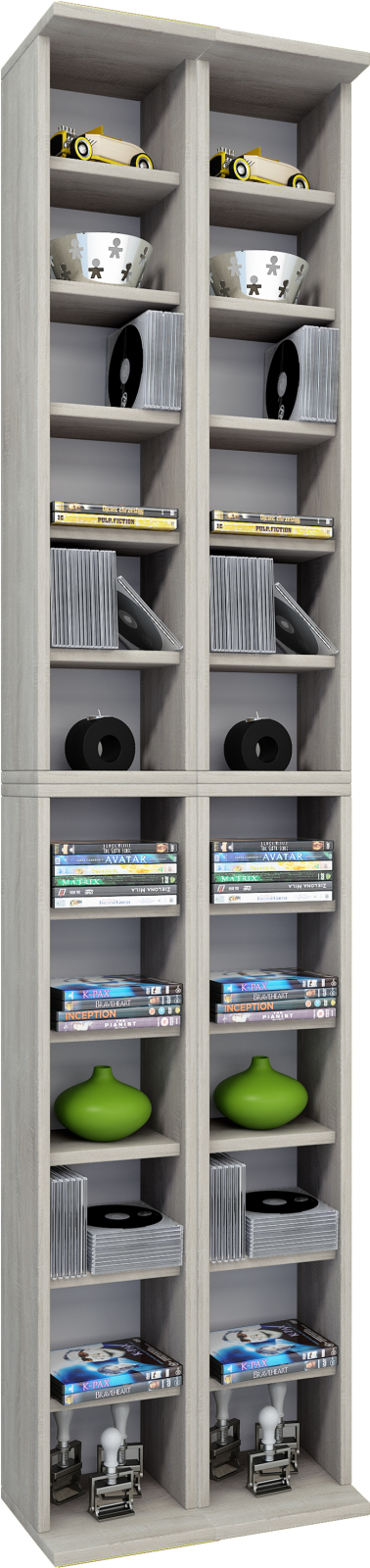 CD-Regal - Sonoma Eiche - 42 cm breit - für 408 CDs - erweiterbar