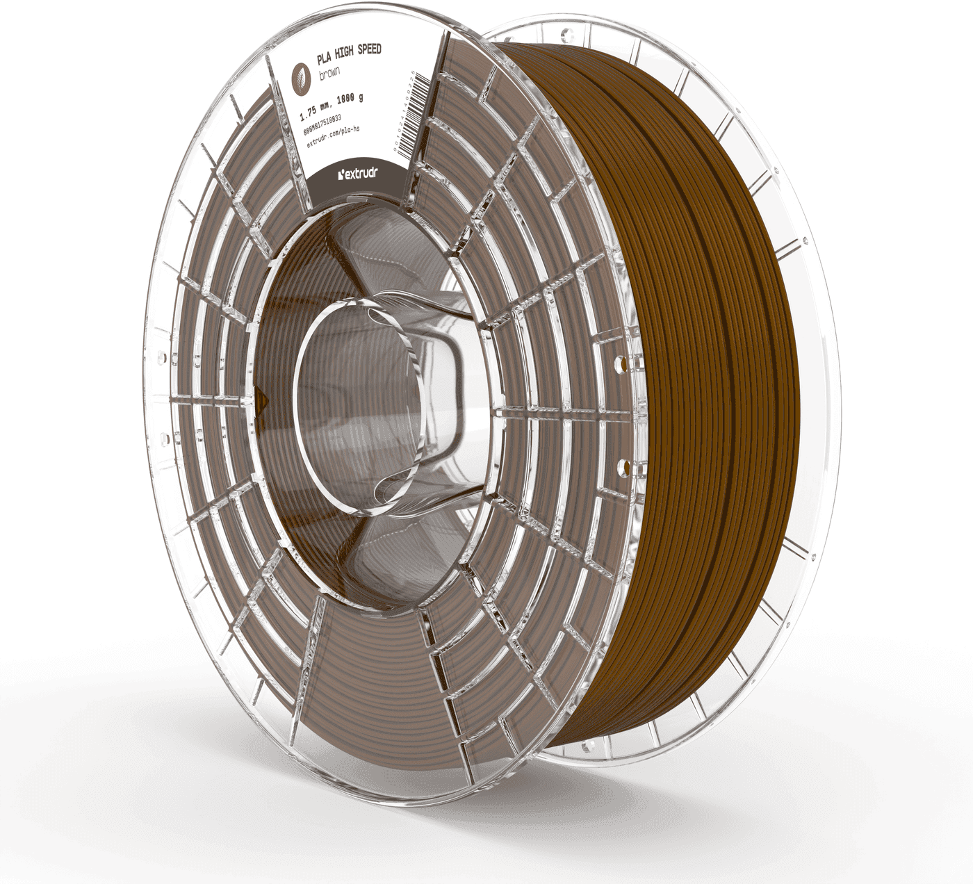 Extrudr  PLA High Speed Braun, 1,75 mm / 1000 g    PLA HS für Druckgeschwindigkeiten bis zu 1000 mm/s in Braun