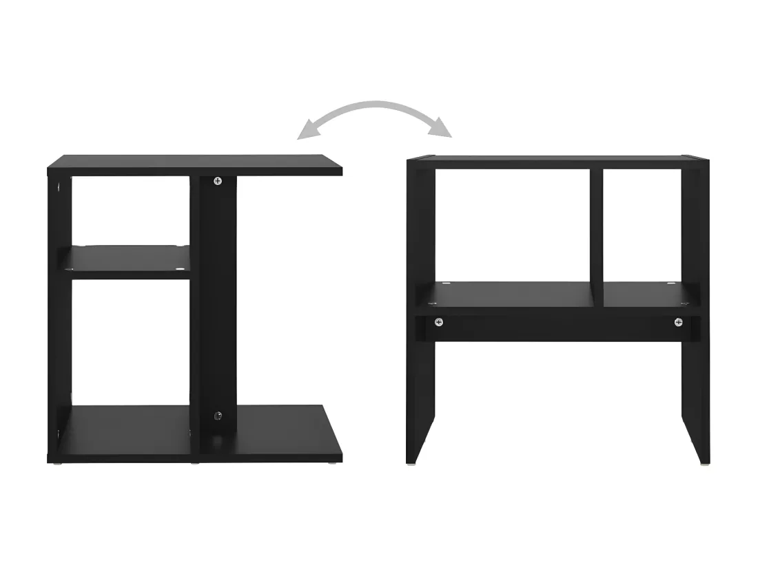 Table d'appoint Noir 50x30x50 cm Aggloméré