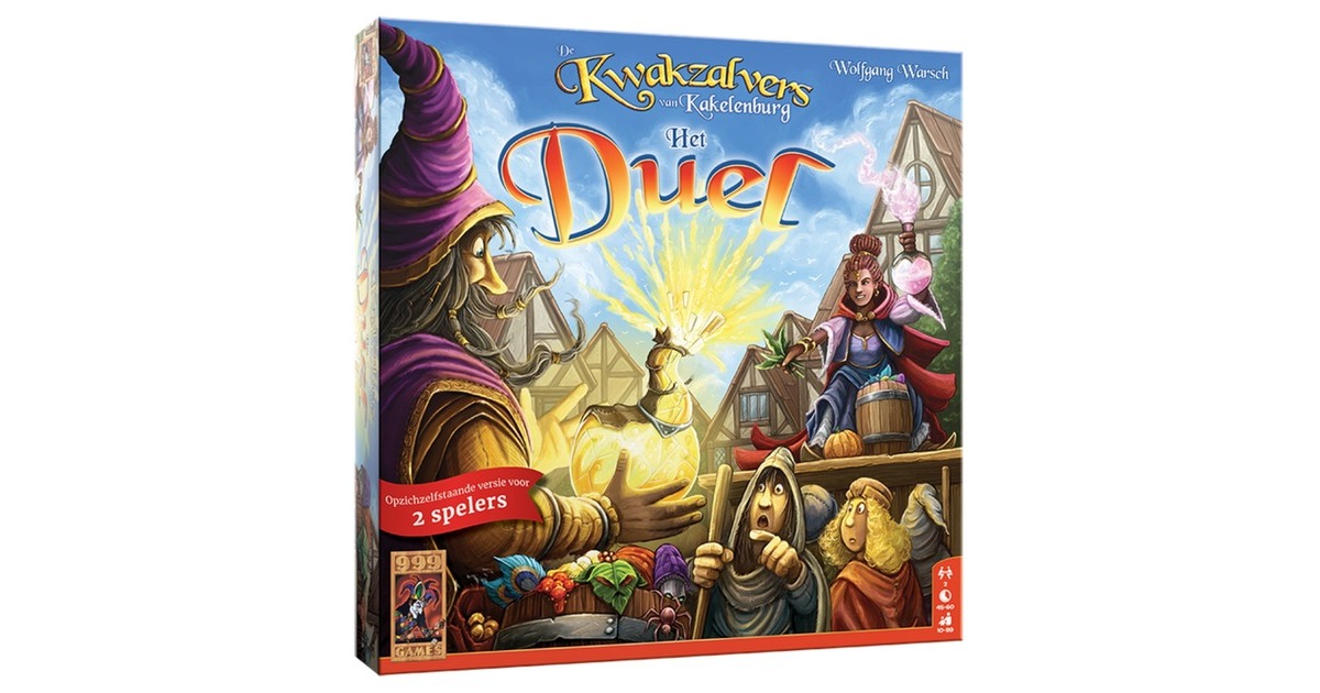 999 GamesDe Kwakzalvers van Kakelenburg: Het Duel Bordspel  (Nederlands, 2 spelers, 45 minuten, Vanaf 10 jaar)