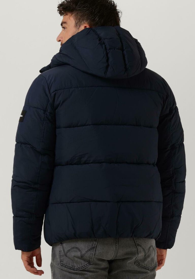 CALVIN KLEIN donkerblauwe calvin klein gewatteerde jas crinkle nylon puffer jacket