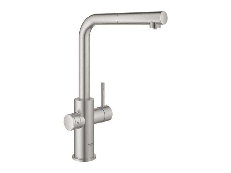 GROHE Küchenarmatur Blue Home L-Auslauf Starter Kit Spültischbatterie Supersteel