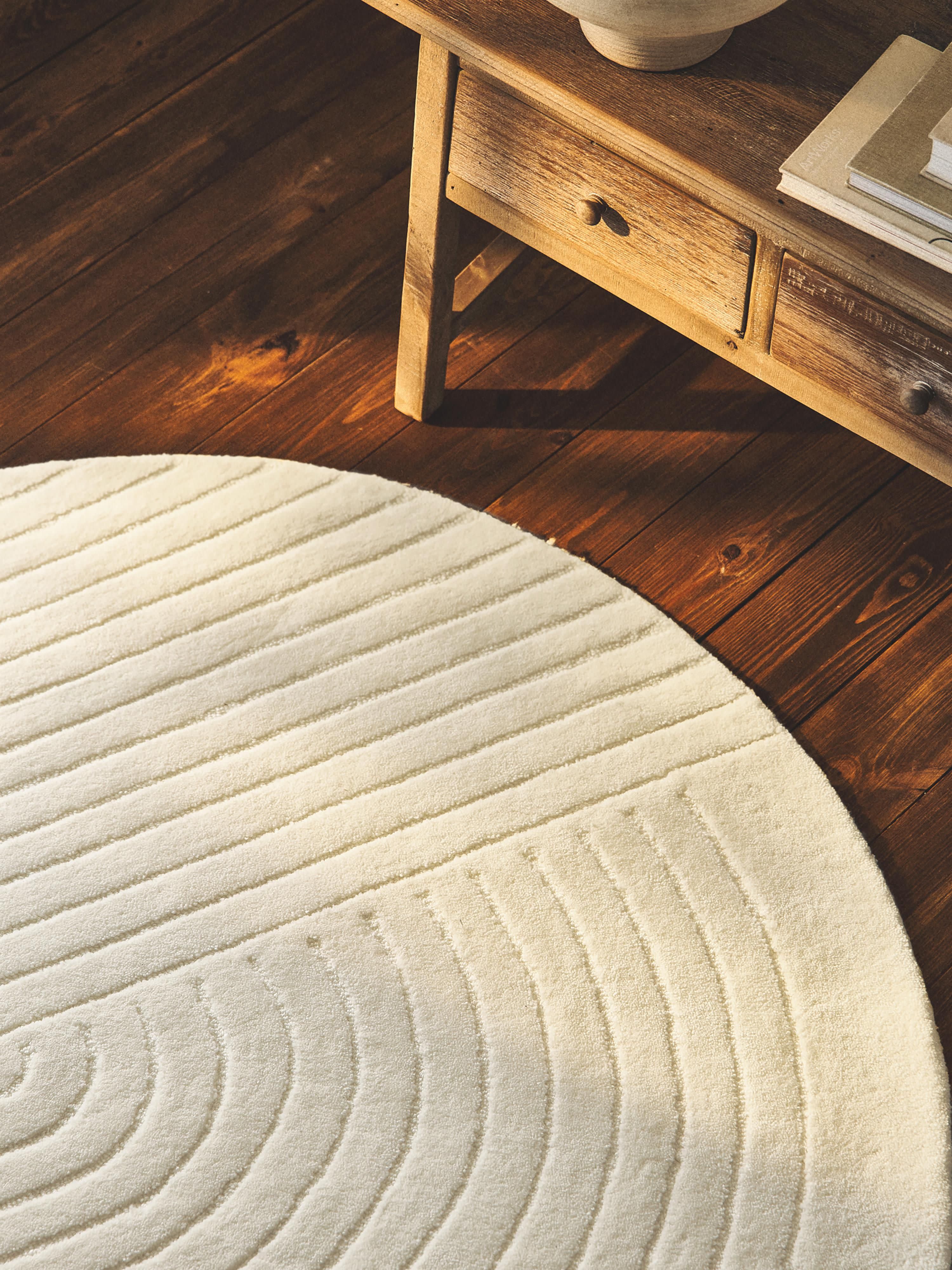 Rond handgetuft wollen vloerkleed Mason