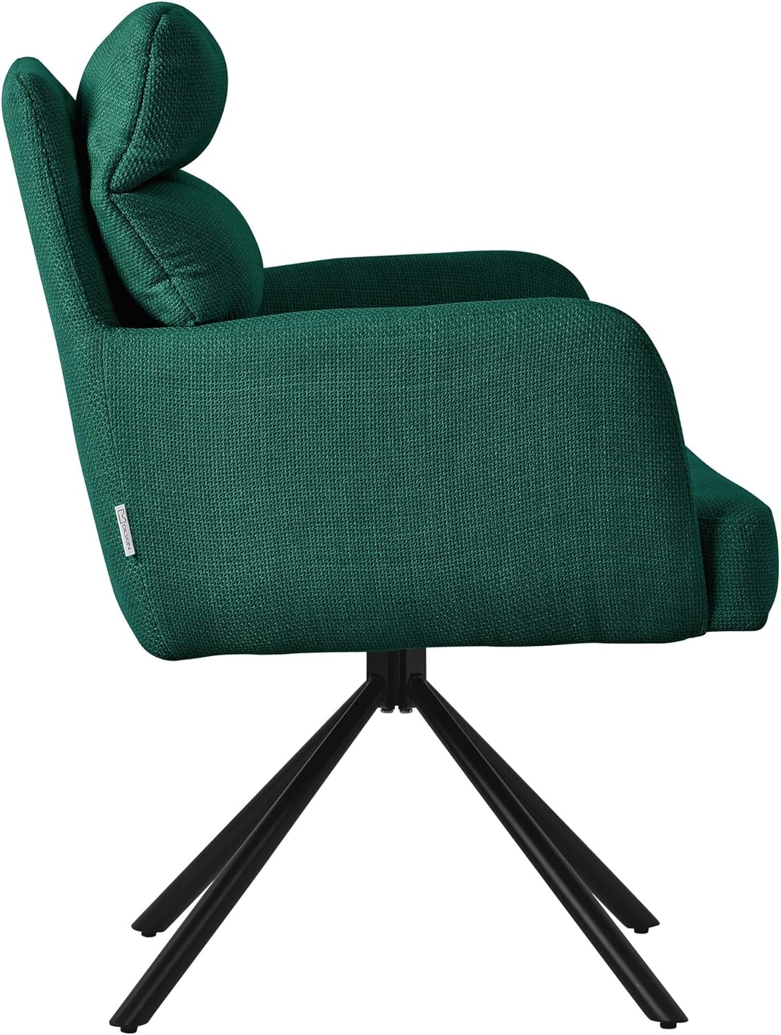 ML-Design Esszimmerstühle drehbar 6er Set Dunkelgrün, Wohnzimmerstühle mit Arm- und Rückenlehne, Drehstühle Auto-Position, Polsterstühle mit Polyesterbezug & Rückenkissen, Küchenstühle mit Metallbeine